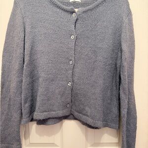 Women's Grey Button-Up Sweater